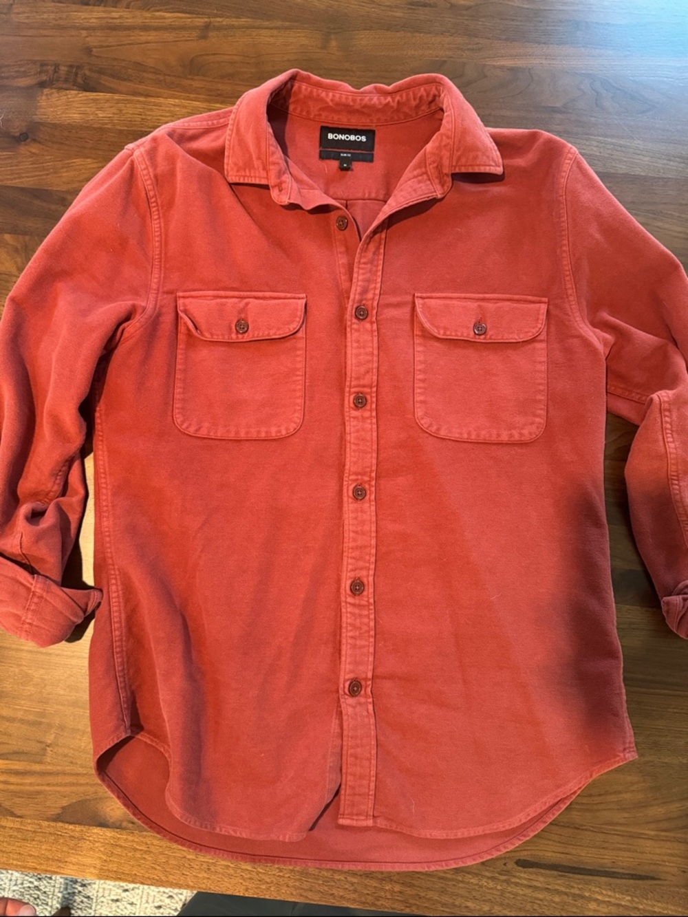 Bonobos Men's Coral-Red Long Sleeve Button-Up Shirt